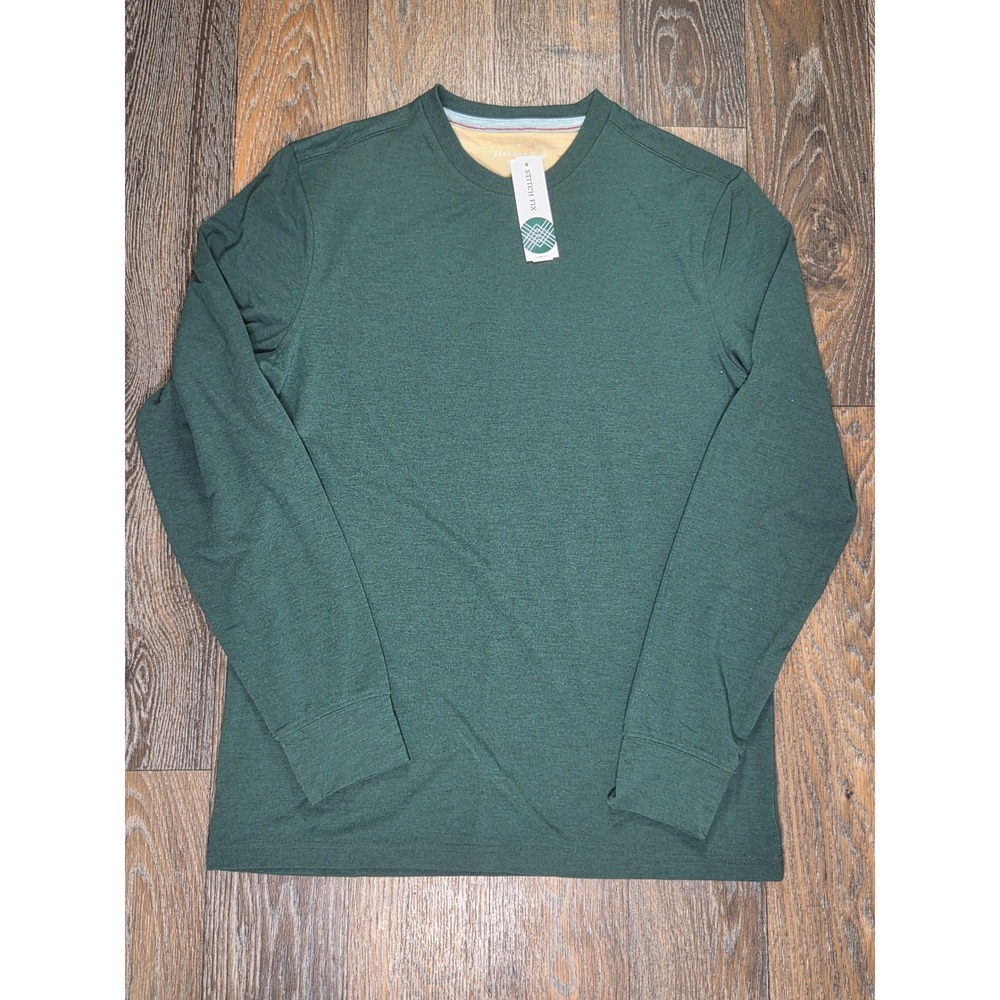 Hawker Rye Spencer Soft Touch Long Sleeve Crew Neck Shirt Green Mens Medium NWT